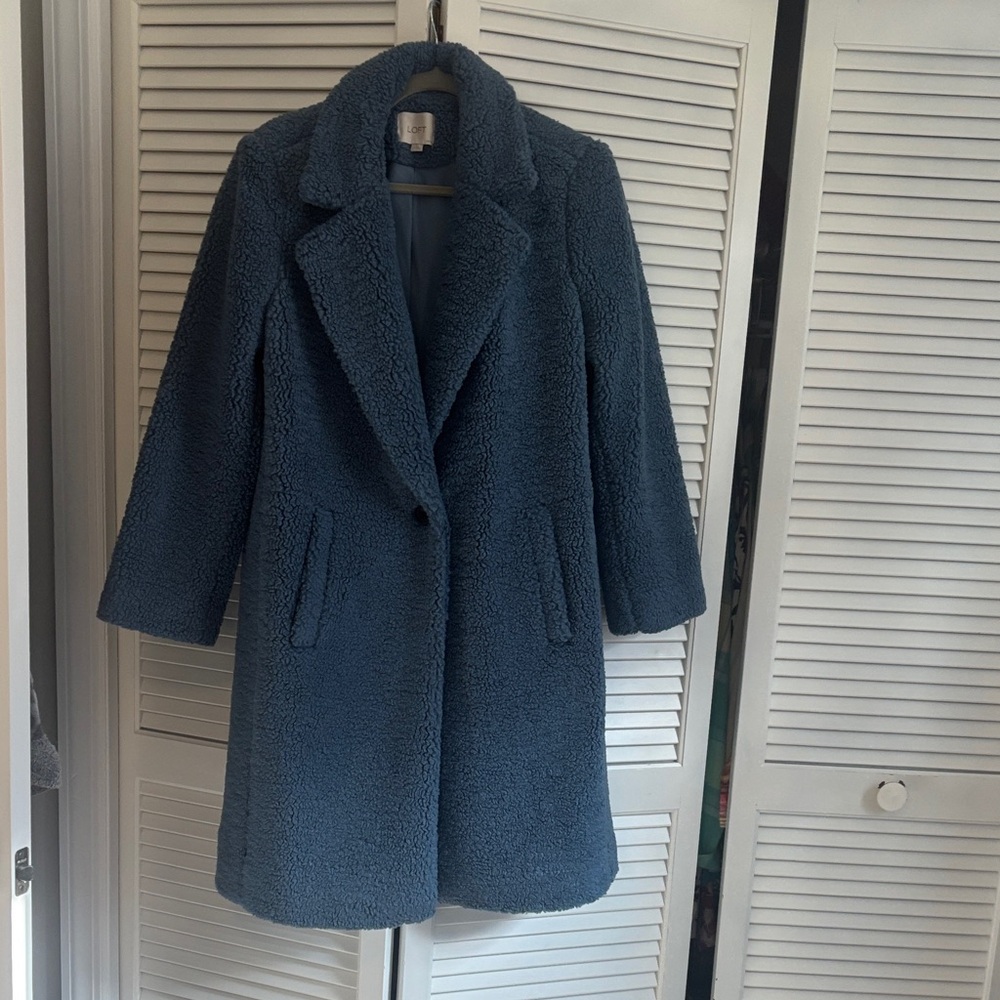 LOFT Teal Teddy Coat